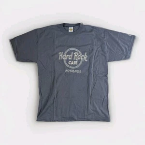 Vintage Hard Rock Cafe T-Shirt Mens Size L Gray Silver Short Sleeve Greece Y2K - Picture 1 of 8