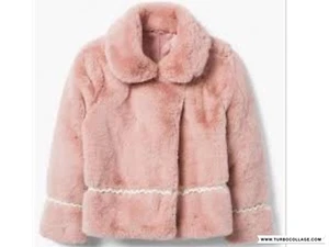 New DRESSY FAUX FUR ROSE PINK JACKET COAT SIZES XS 4 BY GYMBOREE - Picture 1 of 4