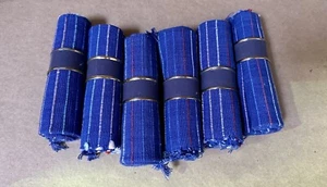 Set of 6 Cotton Placemats Handwoven Rectangular With Brass Napkin Ring - Picture 1 of 8
