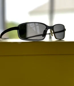 TAG Heuer Sunglasses 2004 Matte Silver Full Titanium Frame Flexible Black Rubber - Picture 1 of 11