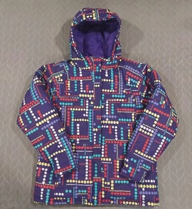COLUMBIA Omni Snow Jacket GIRLS XL Waterproof PURPLE DOTS Ski Puffy - Picture 1 of 17