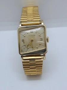 Mens 1940s Jaeger-LeCoultre Vintage 17j Art Deco Swiss Watch Rare Running Gold T - Picture 1 of 8