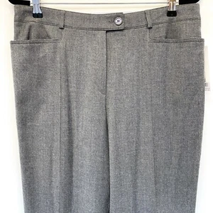 $310 Basler Diana Gray Wool Square Pocket Straight Leg Trouser Pants EU 42 US 12 - Picture 1 of 10