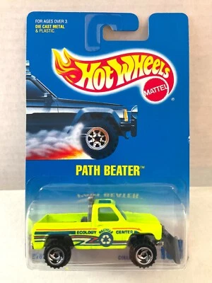 Hot Wheels PATH BEATER - Tarjeta azul y blanca #198 - Camioneta pickup Chevy de carrocería cuadrada Foto 1 de 4