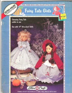 Dolls Clothes Sewing Pattern Fairy Tale Girls Fibre Craft for 13" Wax look Dolls - Picture 1 of 6