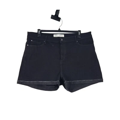 Signature by Levi Strauss Women's Size 22 - W36 High-Rise Denim Shorts Black - Image 1 of 4