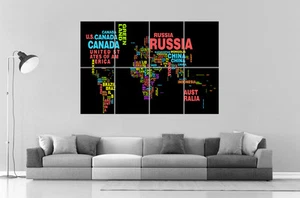 CARTE DU MONDE WORLD MAP 01 Wall Art Poster Grand format A0 Large Print - Imagen 1 de 1