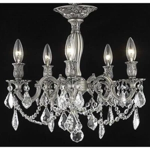 Elegant Lighting Rosalia 18" 5 Light Royal Crystal Chandelier - Picture 1 of 2