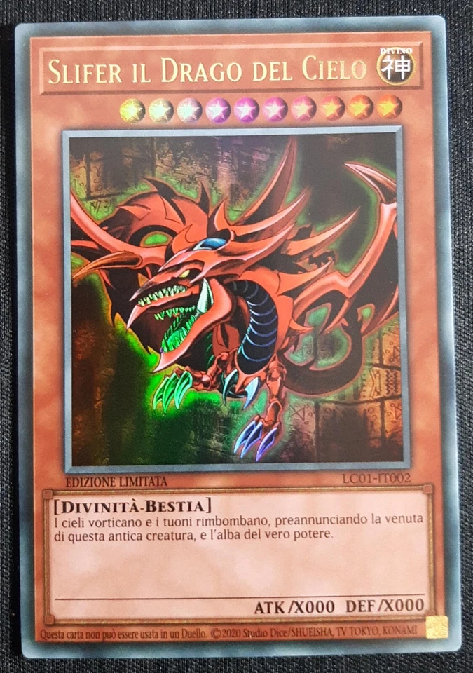 SLIFER IL DRAGO DEL CIELO Ultra Rara Italiano 25° Anniversario LC01-IT002 YUGIOH - Immagine 1 di 1