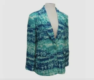 Lafayette 148 NY Blue Green Silk Blend Blazer 6P 6 - Picture 1 of 6