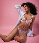 Bnwt Freya Set Of 2 Bra 32E And Brief M Oohlala Show-Off Pink Floral Plunge Lace