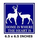 DEER HOME IS WHERE THE HEART IS VINYL DECAL FOR 8" CRAFT GLASS BLOCK CUSTOM DIY