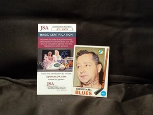 1969-70 O-Pee-Chee #12 Glenn Hall St. Louis Blues hockey card AB-1030 Jsa W/ Coa