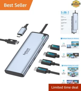 USB C Hub 5-in-1 Adapter 4K Dual Video Output 100W PD Multiport for Laptops - Picture 1 of 9