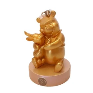 Disney Parks WDW 50th Celebration Gold Winnie The Pooh Christmas Ornament - Picture 1 of 6