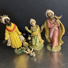 VTG 3 Kings Jesus Nativity Figures Rubber Made Italy Hand Painted Christmas