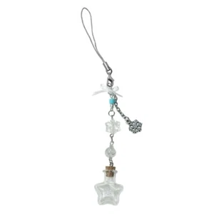 Sweet Snowflake Bottle Pendant Phone Straps Bag Charm Keys Decoration Chain - Photo 1/8