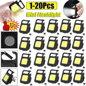 1-20 Mini Torcia LED COB Portachiavi Luce Luminosa USB Ricaricabile - Foto 1 di 19