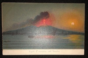 Vintage Postkarten Ausbruch des Versuvius signiert eine Coppola - Vesuv #2 - Bild 1 von 3