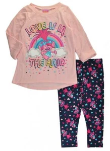 Trolls Girls Pink Tunic 2pc Legging Set Size 4 5 6 6X - Picture 1 of 1