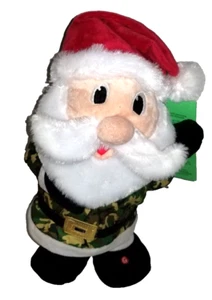 Gemmy Santa Claus Dance & Sings Animated Musical Christmas Camouflage Hunter 12" - Picture 1 of 4