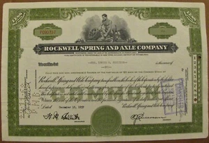 Lote de 7 certificados de stock Rockwell-Standard Corporation - Imagen 1 de 1