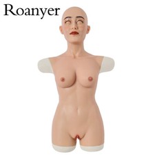 Roanyer Silicone Breast Form Body Suit With Female Mask Crossdresser Drag Queen