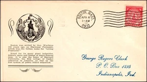 Scott 682 2 centavos Mass Bay Colony Stoutzenberg FDC dirección tipográfica planty 682-6 - Imagen 1 de 2