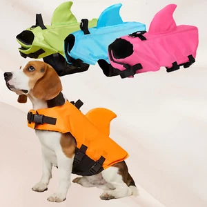 Shark Fin Dog Life Jacket – Safety Vest w/ Handle, Buoyancy, XS–XXL, 4 Colors - Picture 1 of 15