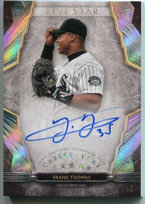 2018 TOPPS FIVE STAR  FRANK THOMAS Carrer Year AUTO CRA-FT #9/45 Signed on Card - Image 1 of 2