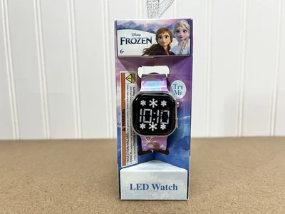 Disney Frozen Accutime LED Reloj Digital Niños Púrpura Copo de Nieve Banda Nuevo en Caja Foto 1 de 4