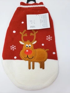 Maglione per Cani -Rudolph - Maglia Rossa con Bianco - Medium - Nuovo con Etichetta - Foto 1 di 1