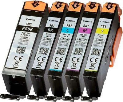 Genuine Canon PGI-580BK & CLI-581 BCMY Setup Ink Cartridges *SELECT YOUR MOD - Image 1 of 4