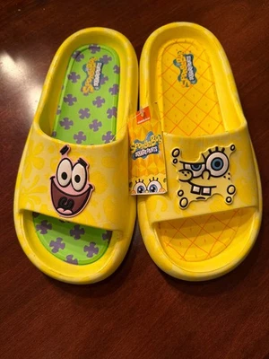 Bob Esponja Pantalones Cuadrados y Patrick Hombre’s Cómodas Toboganes/Sandalias Hombre’s Talla 8NUEVO CON ETIQUETAS Foto 1 de 4