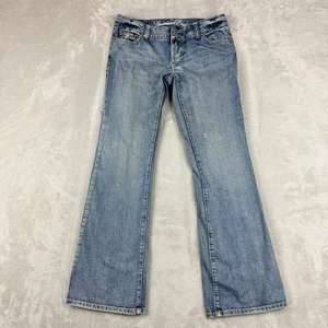 Pantalones de mezclilla American Eagle para mujer 4, 30x31 corte boot lavado medio tiro bajo vaquera occidental - Imagen 1 de 12