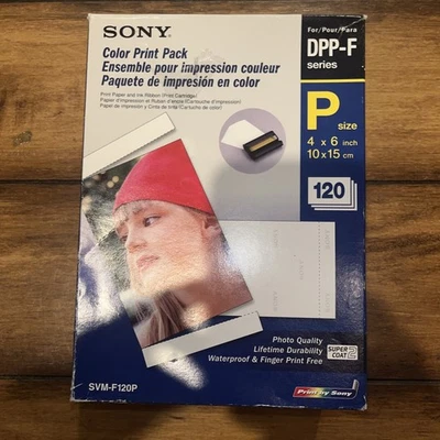Sony SVM-F120P 4"x6" Color Print Paper (100) Pack & 2 Ink Cartridges With Box - Image 1 of 2