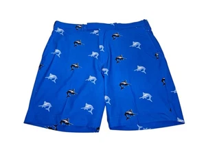 RLX Ralph Lauren Blue Swordfish Golf Shorts Men's 38 Classic Fit All Over Print - Foto 1 di 11