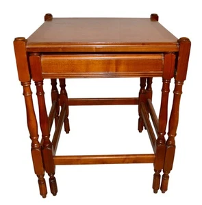 elegante set di 2 tavolini a scomparsa epoca '900 in ciliegio francesi - Zdjęcie 1 z 13