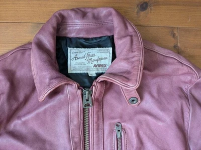 AVIREX Pink Leather Riders Motorcycle Jacket L - Image 1 of 4