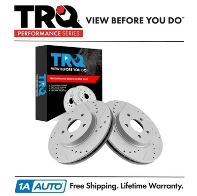 TRQ Front Brake Rotors Set For 2002-2008 Jaguar X-Type - Image 1 of 4
