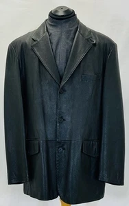 TORRAS Exclusive Natural Leather Men's Designer Black Jacket Coat SZ 52 L - Picture 1 of 5