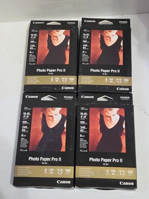 Lot/4 Canon Photo Paper Pro II Pixma Super High Gloss 4×6" 100 Sheets Inkjet NEW - Image 1 of 4