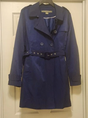 Ladies Kenneth Cole Reaction XL Blue Trench Coat - Image 1 of 4