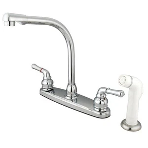 Juego central de 2 manijas de latón Kingston Magellan para montaje en cubierta grifos de cocina con lateral - Imagen 1 de 1