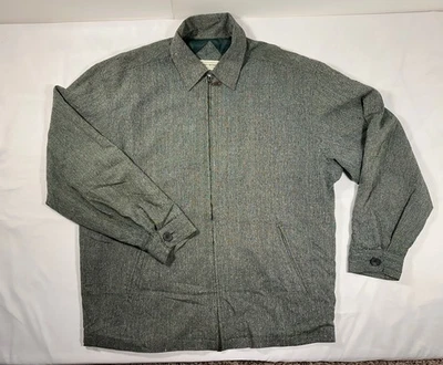 Chaqueta cortavientos de colección años 80 Jeffrey Banks 100% verde seda cremallera frontal para hombre XL Foto 1 de 4