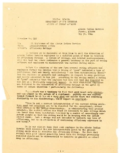1944 U.S. Department of the Interior Brief Alaska Indian Service Efficiency - Bild 1 von 2