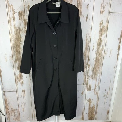 Roaman's Long Pleated Black Trench Coat. Size 20W. In excellent condition! - Image 1 of 4