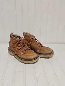 Thorogood Lace Up Boots Sz 3 Youth Boys Girls Workwear Brown Leather Used - Picture 1 of 17