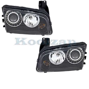 For 08 09 10 Charger HID Headlight Headlamp Front Head Light w/o Bulb SET PAIR - Picture 1 of 9