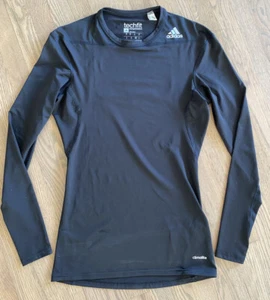 Men’s ADIDAS Techfit Climalite Compression Black Crew Long Sleeved Shirt Size M - Picture 1 of 7